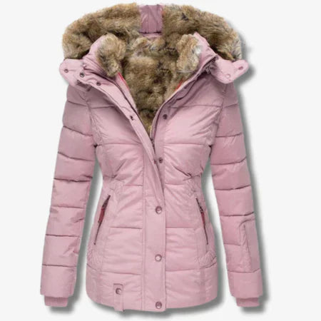 ModeGeist | Winterjacke mit Kapuze und Reißverschluss für Frauen ideal für kalte Tage