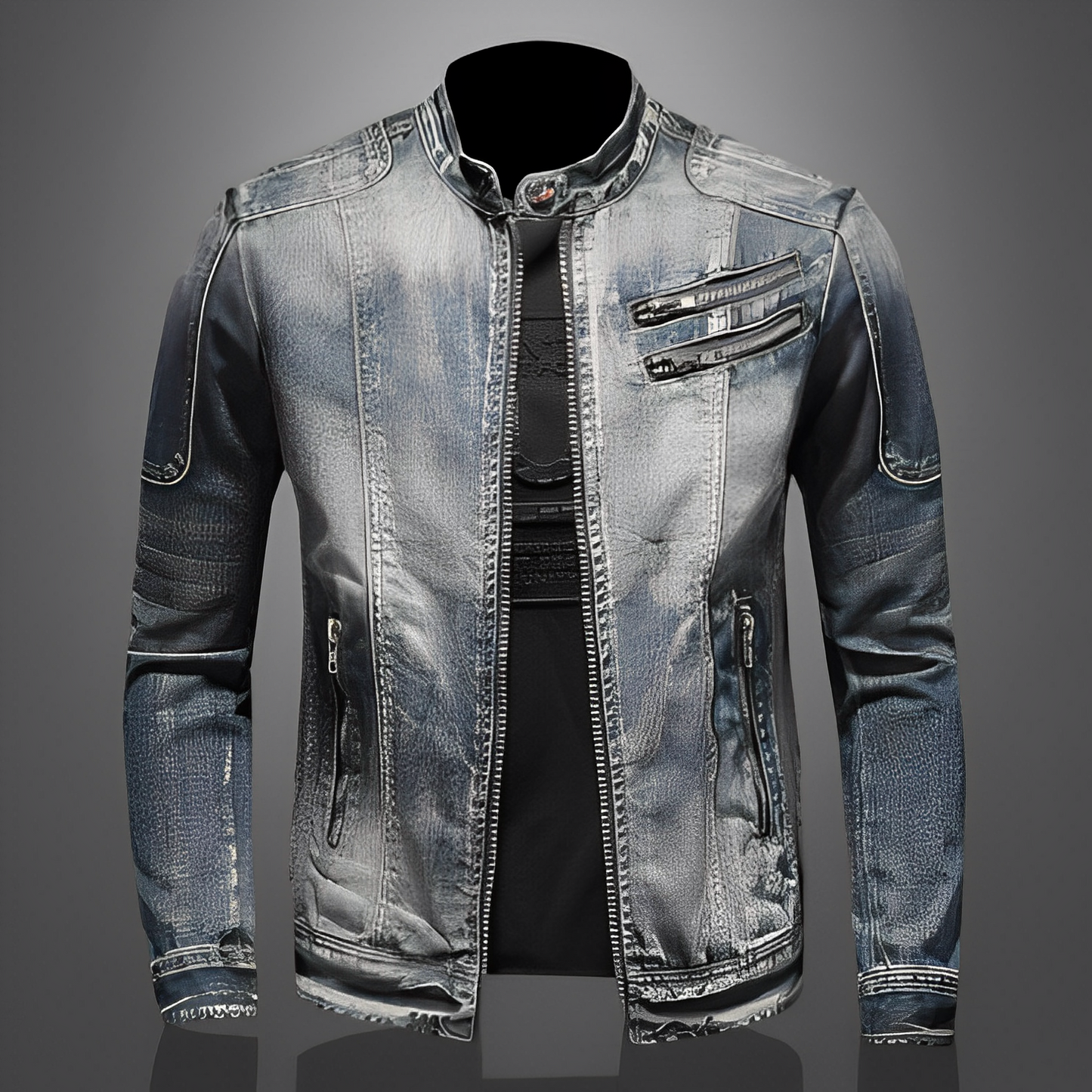 ModeGeist | Stylische Jeansjacke mit Taschen für Männer