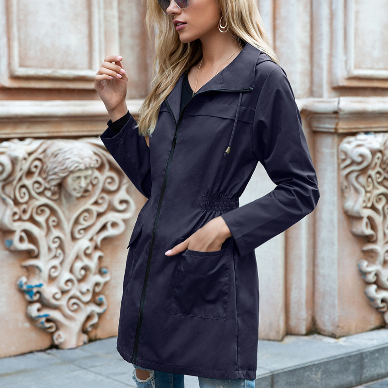 ModeGeist | Lässige Wasserdichte Jacke mit Reißverschluss und Kapuze für Damen Perfekt für Herbst und Winter