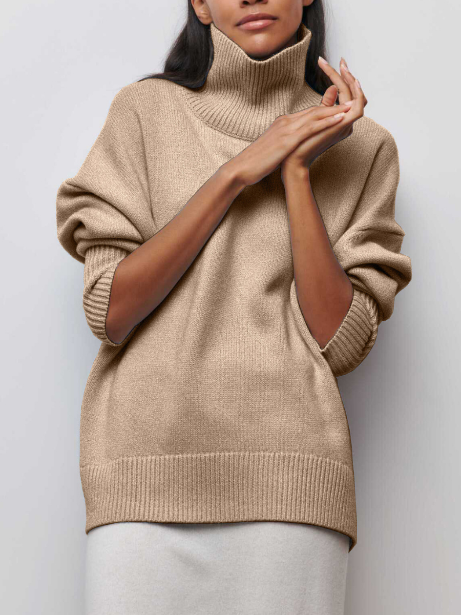 ModeGeist | Modischer Pullover mit hohem Halsausschnitt