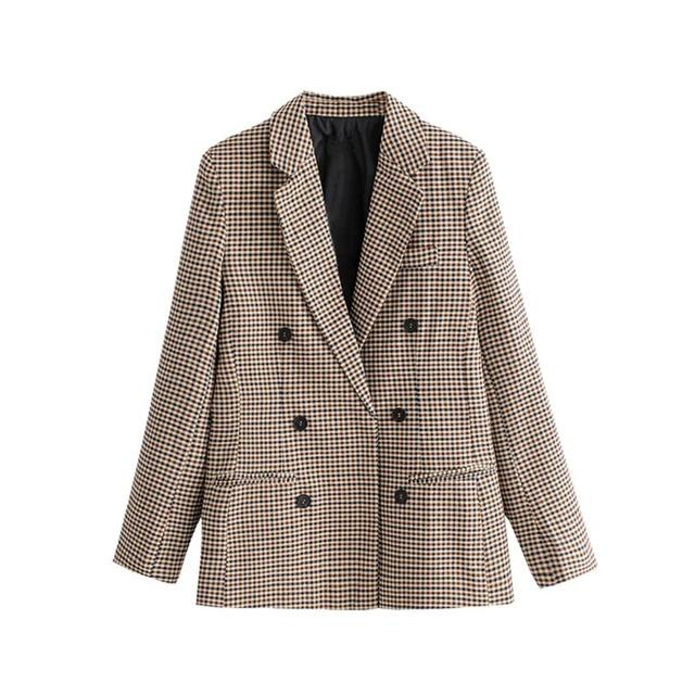 Blazer mit Doppelreiher-Knopfleiste und transparentem Kragen