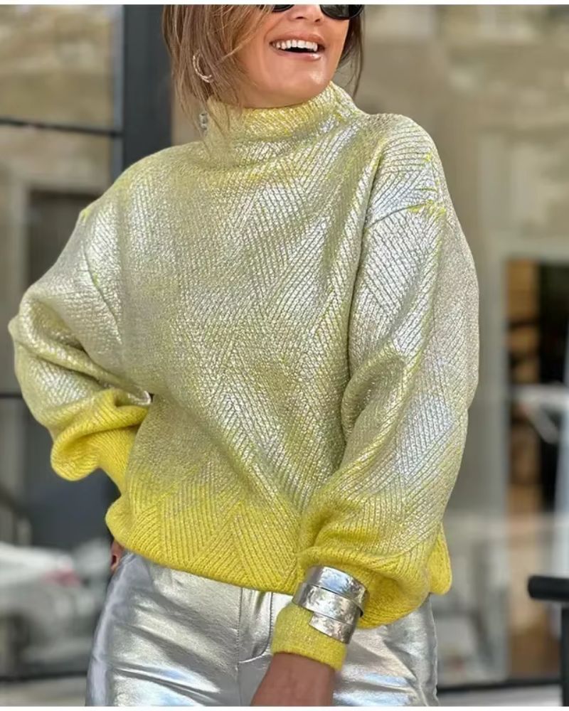ModeGeist | Funkelnder Gradient Strickpullover