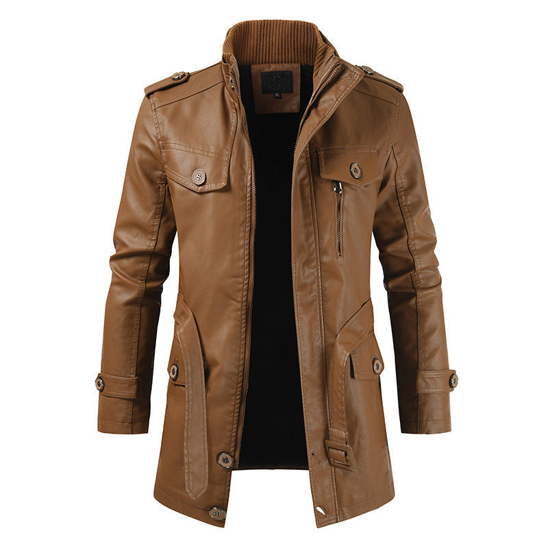 ModeGeist | Retro Leder-Trenchcoat für Männer