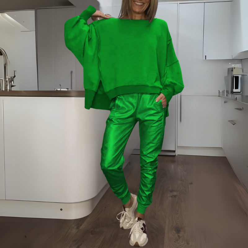 SANDY: Satin-finish Pullover and Jogger Set
