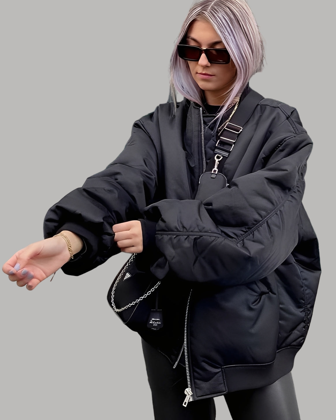 ModeGeist | Lässige Oversize Bomberjacke für Frauen