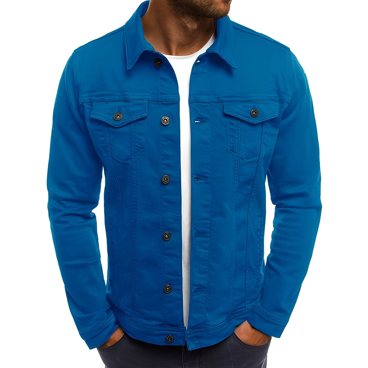 ModeGeist | Stylische Denimjacke mit Taschen für Männer
