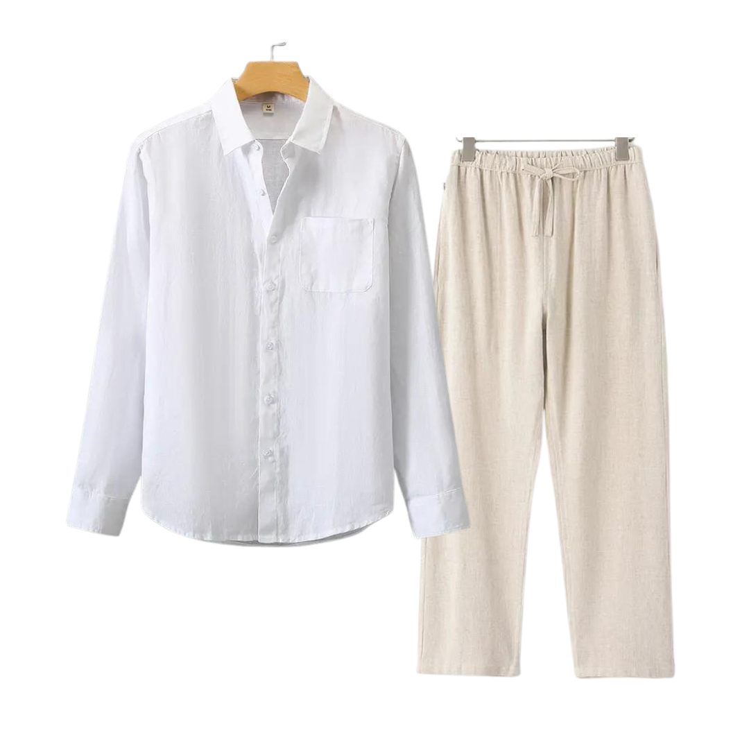 Klassisches und stilvolles Herren-Leinen-Set im Old-Money-Stil