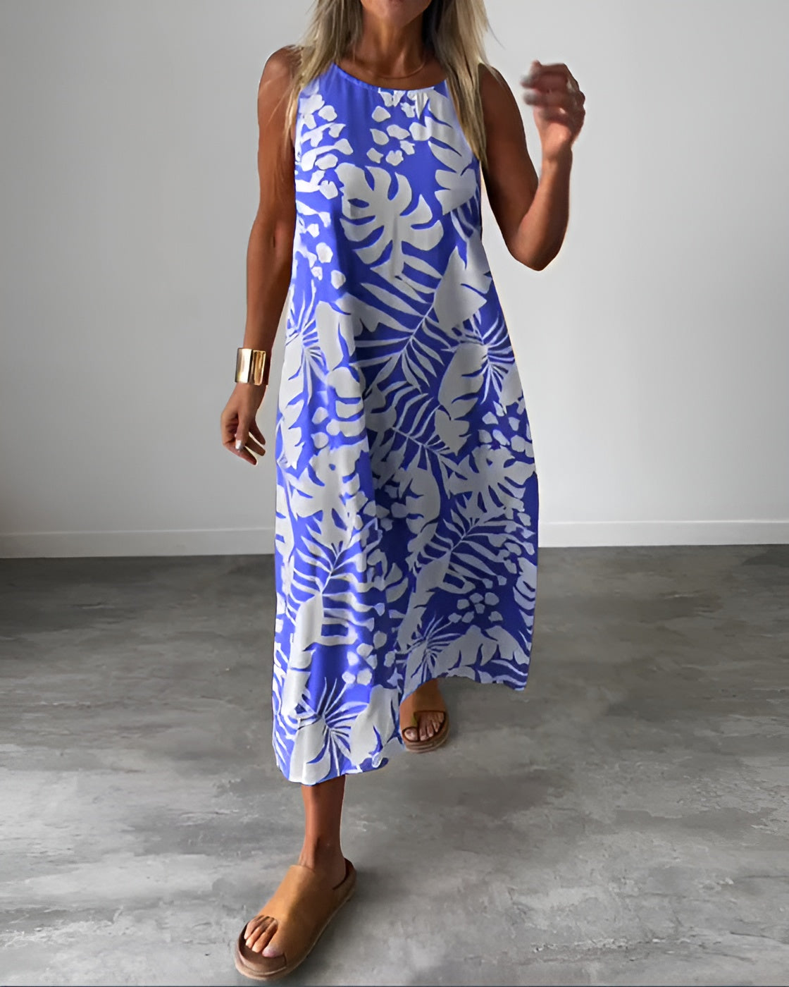 MODEGEIST Damen Abendkleid Ärmellos Fließend Drapiert Elegant