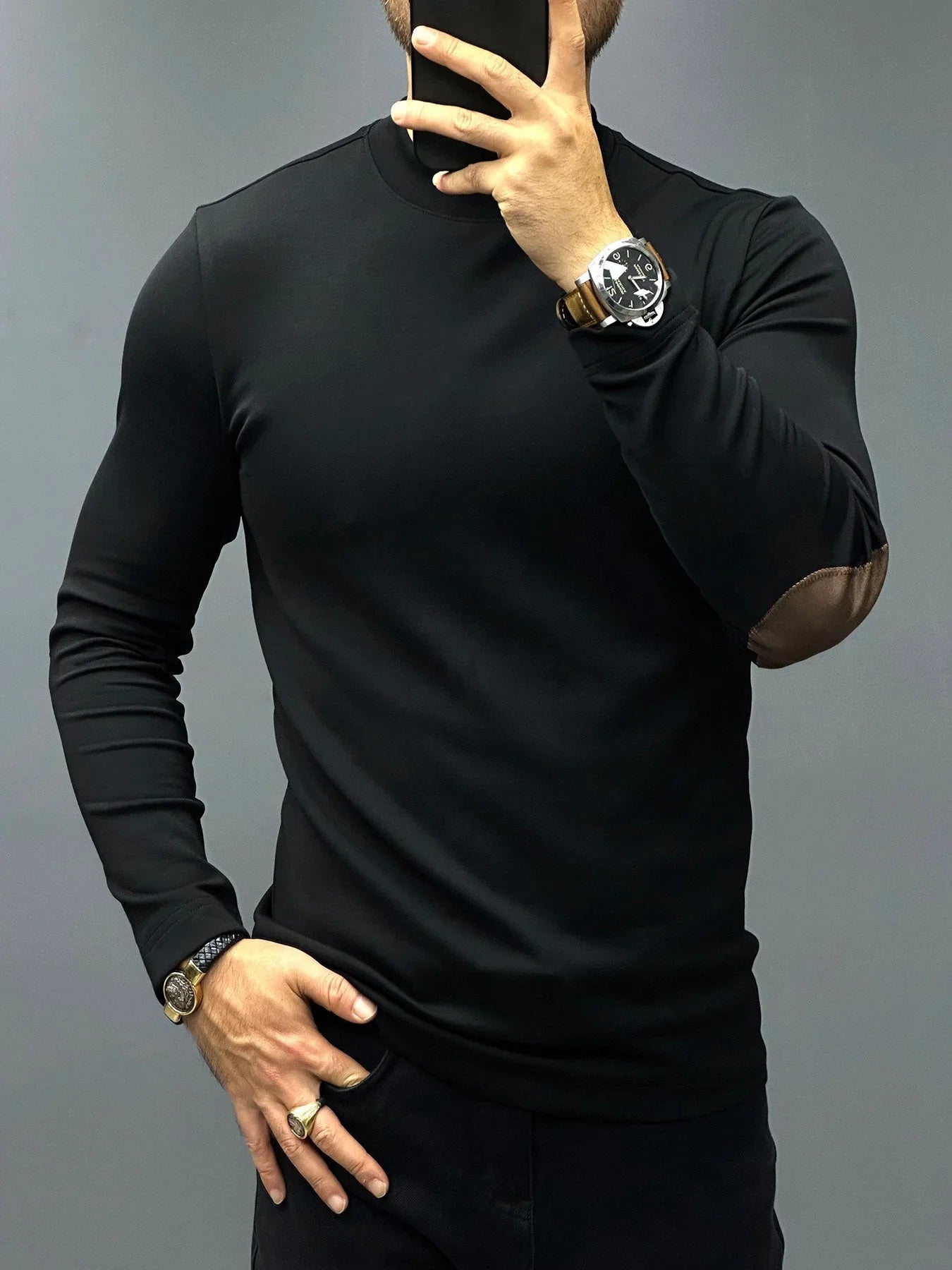 Men's Close-Fitting Long-Sleeved Pullover