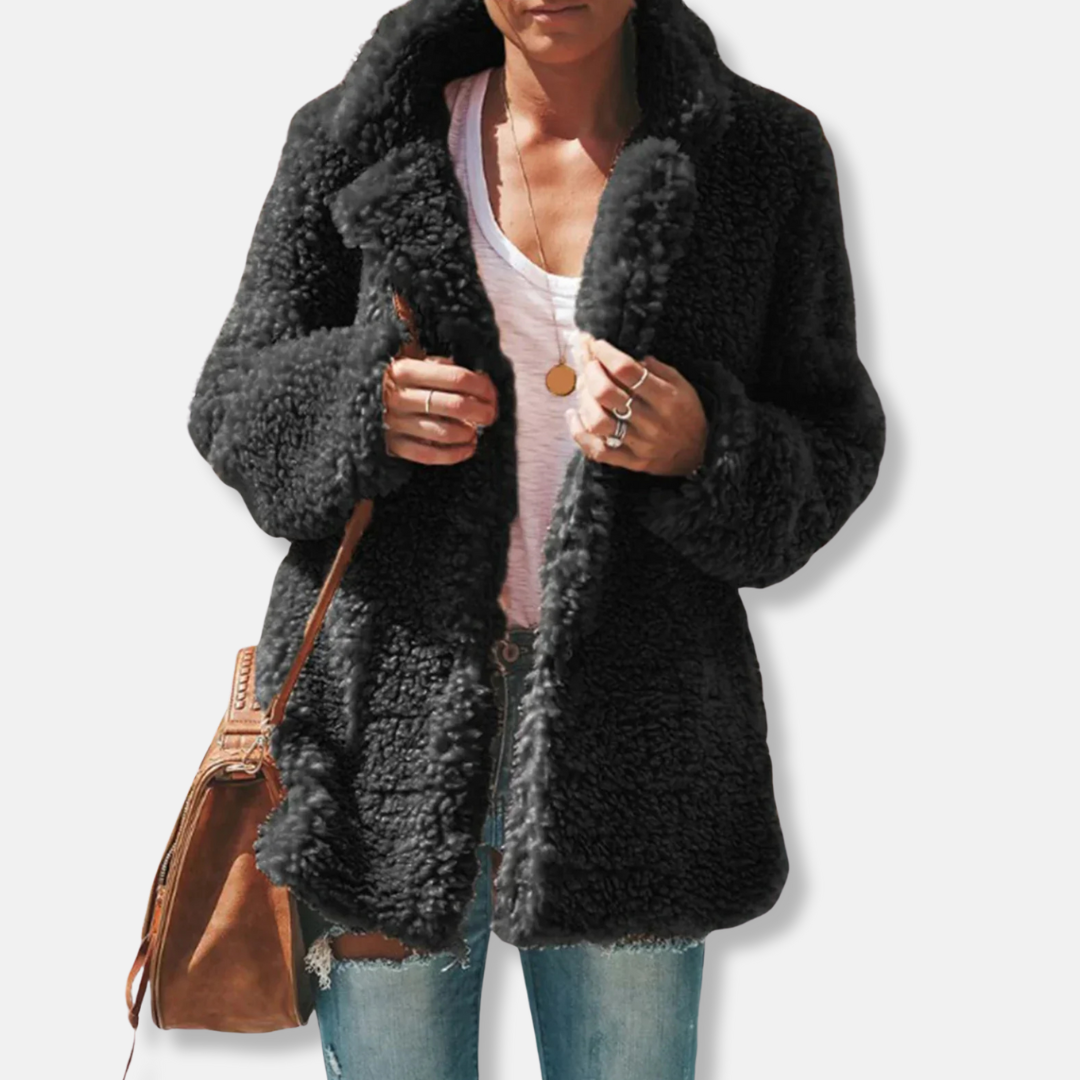 ModeGeist | Fleece Teddy Mantel | Oversized Reverskragenmantel