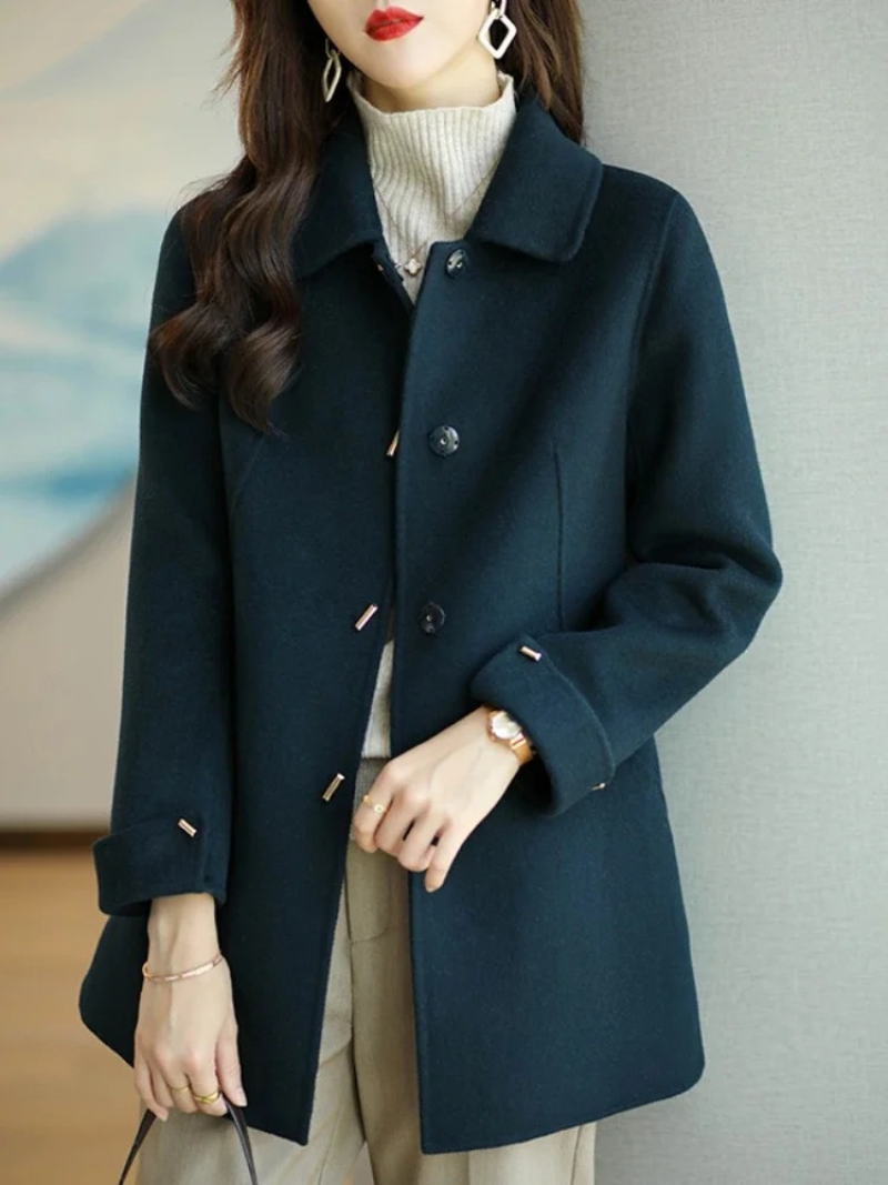 ModeGeist | Damen Klassischer Petite Trenchcoat Mit Spitzem Kragen