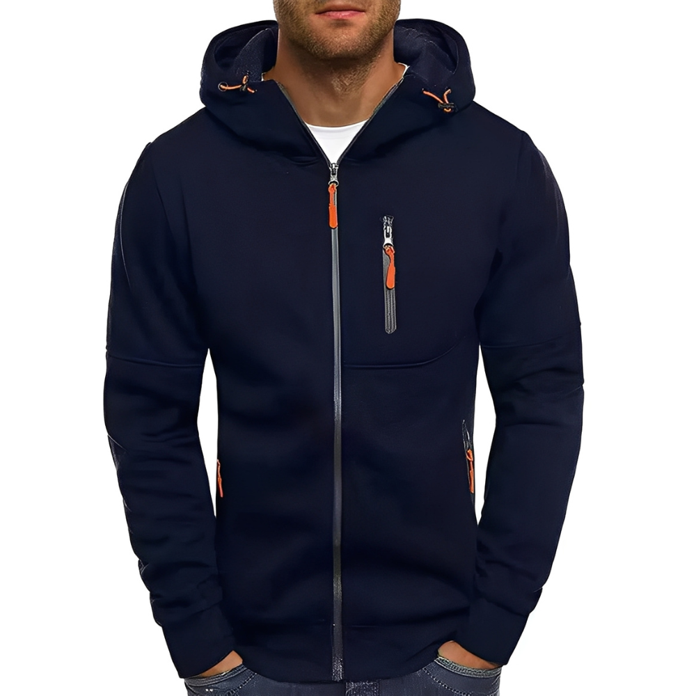 ModeGeist | Freizeit Zip-Up Jacke mit Kapuze für Herren