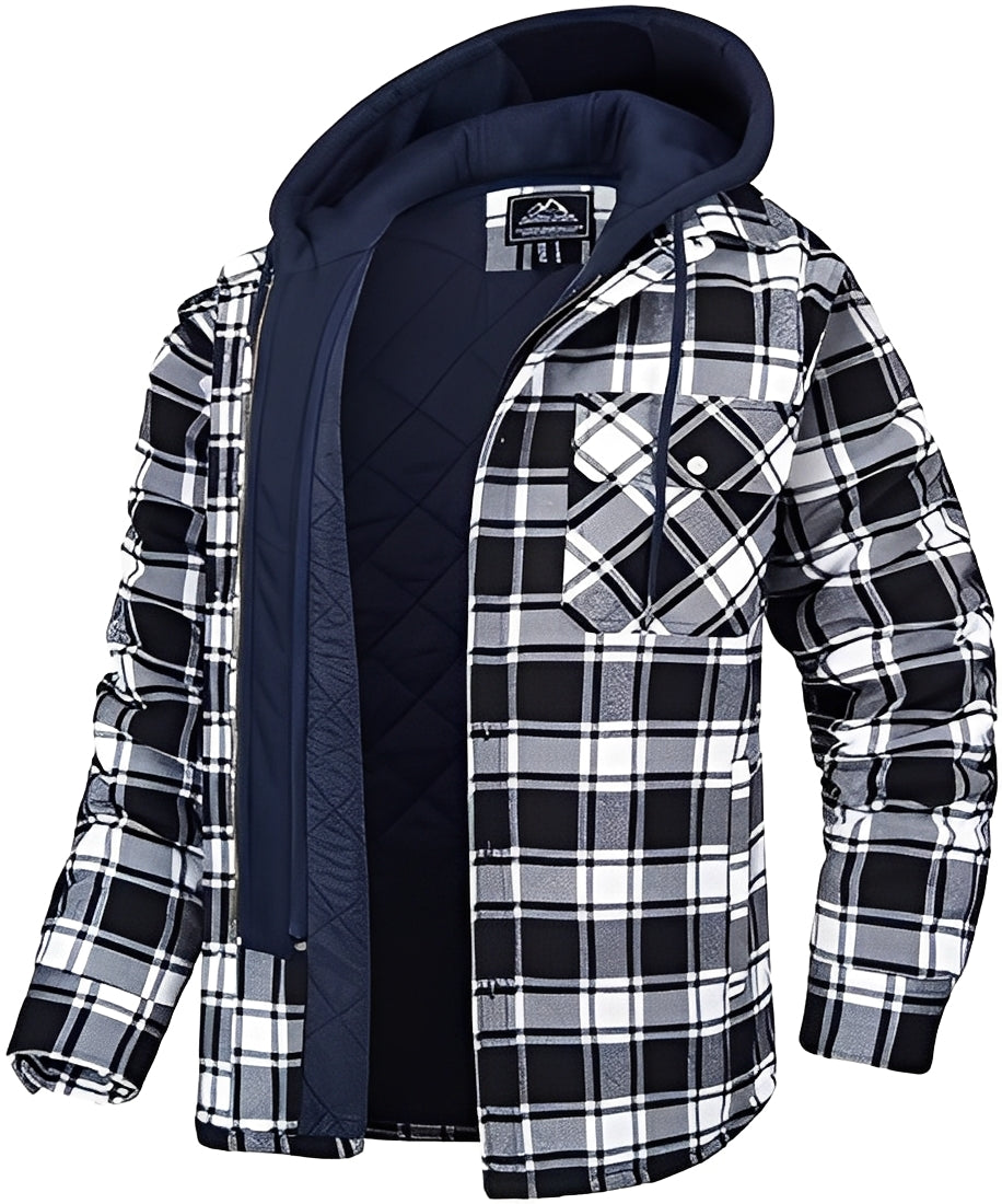 ModeGeist | Lässige, Karierte, Dicke Jacke für Männer