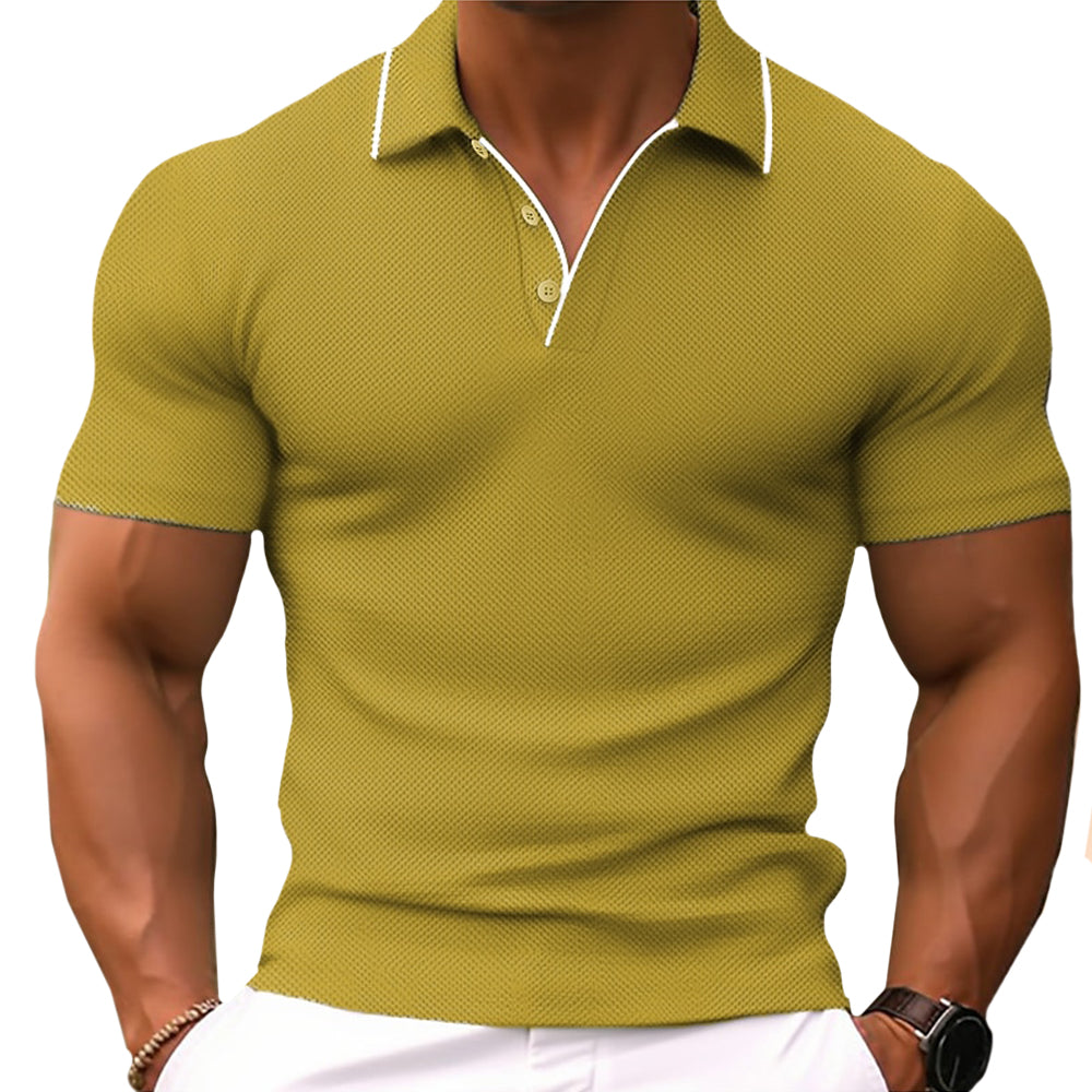 Dünnes Herren Poloshirt mit Knöpfen