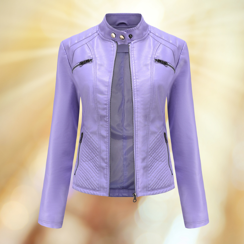 ModeGeist | Bequeme Leder Übergangsjacke für Frauen