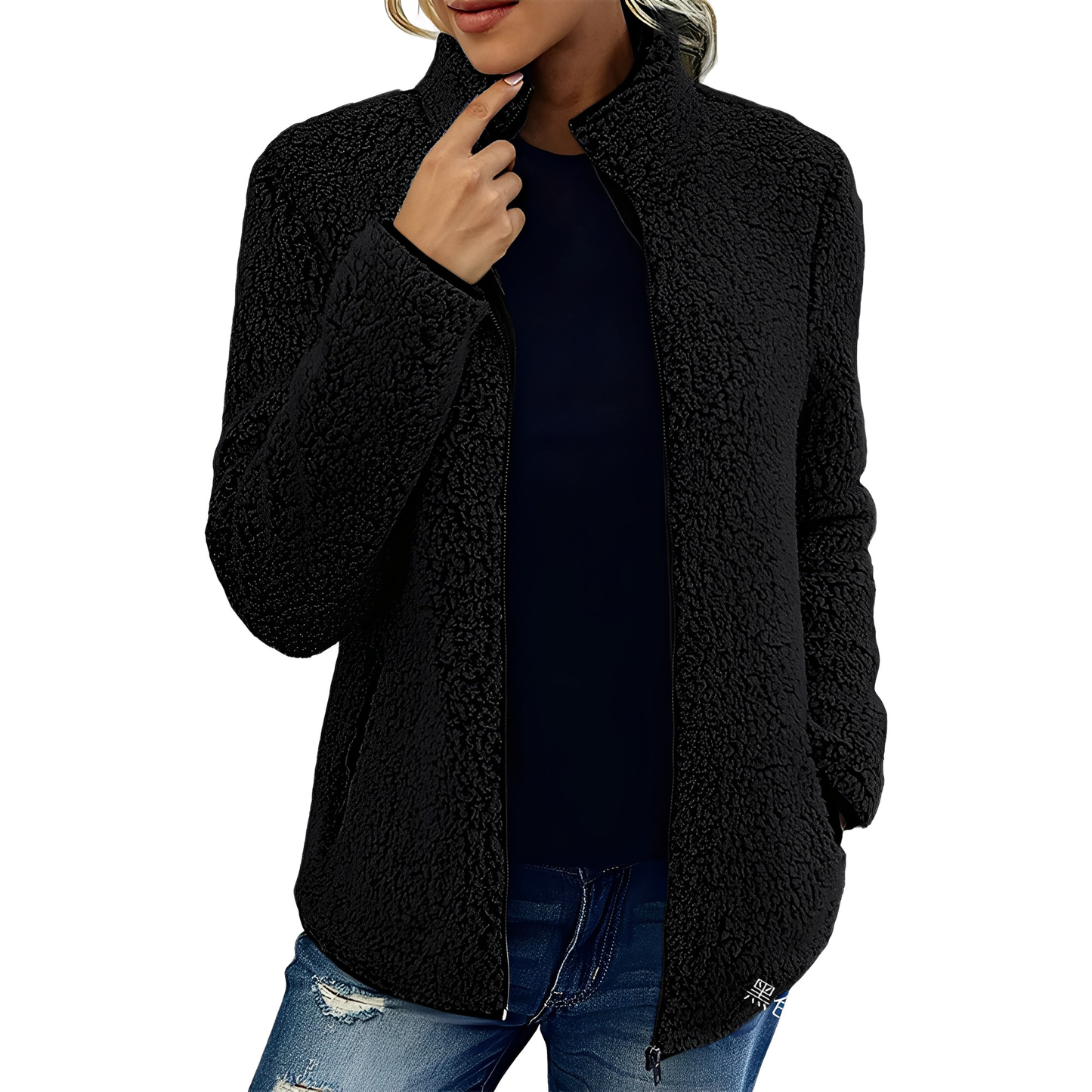 ModeGeist | Eleganter Fleece-Veloursmantel für Damen