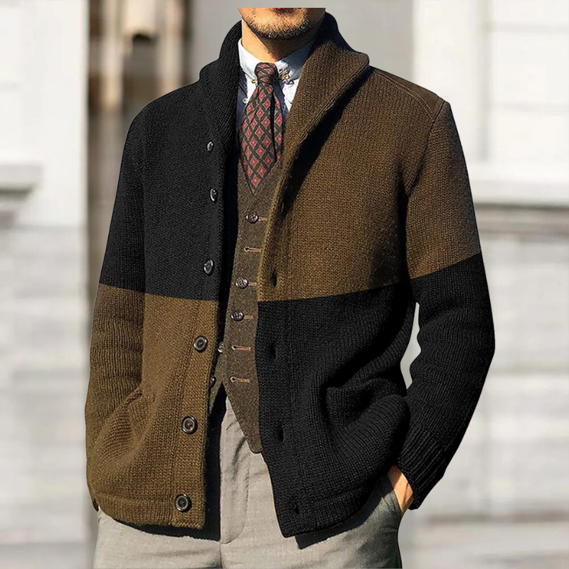 Dicke Strickjacke HOLGER mit Knöpfen