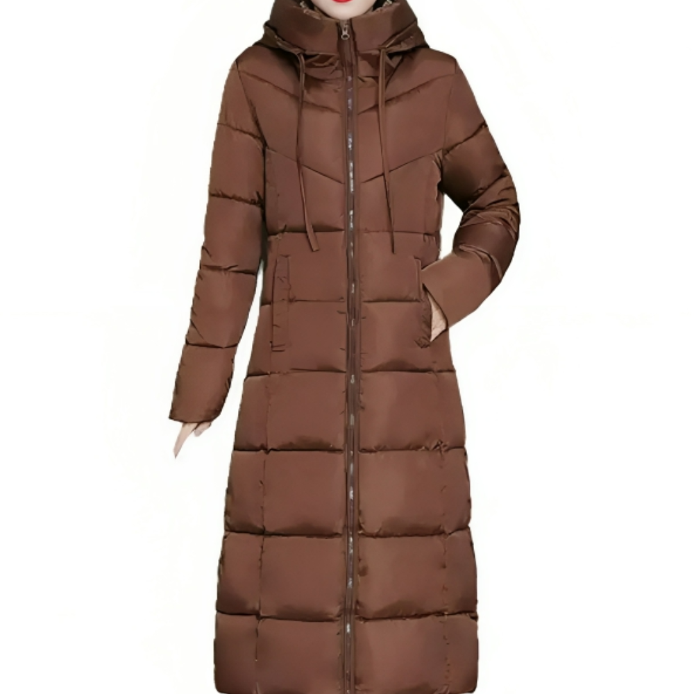 ModeGeist | D’Hiver Lange Steppjacke mit Kapuze für Damen Ideal für Den Herbst und Den Winter