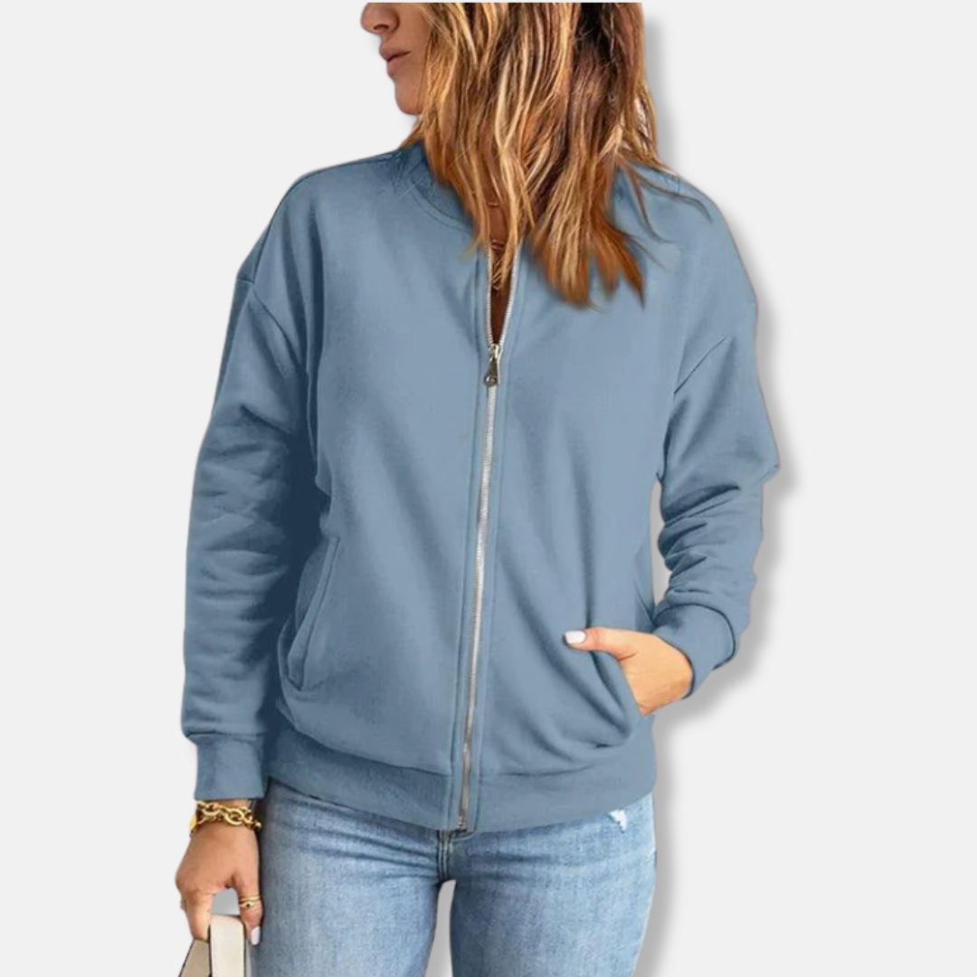 ModeGeist | Jacke - Leicht - Lässige Passform - Reißverschluss - Rippenbündchen - Lässiger Look