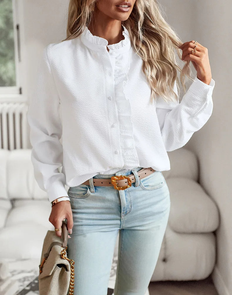 ModeGeist | Bluse mit Rüschendetails Leicht und Stilvoll Femininer Touch