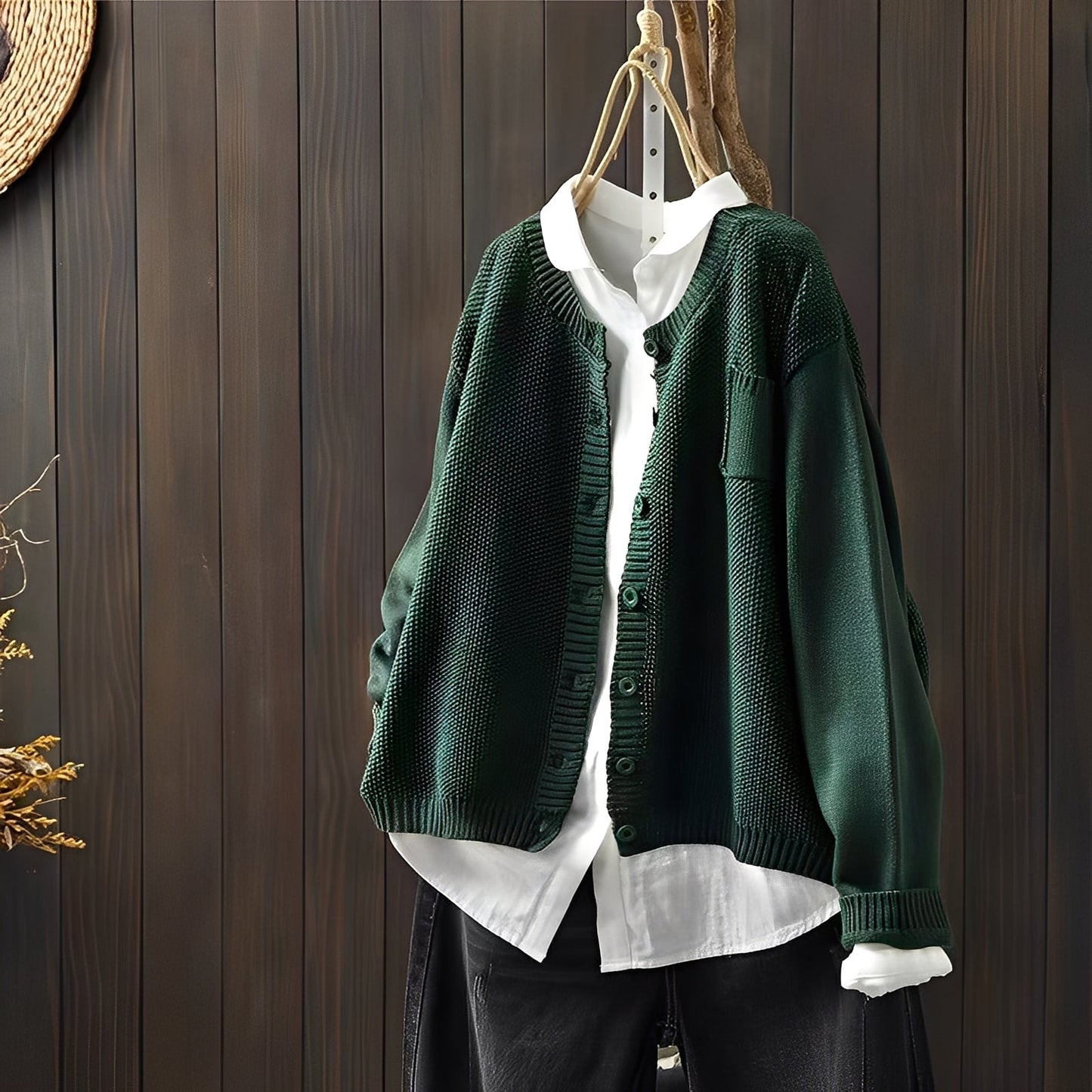 ModeGeist | Klassische, locker sitzende Strickjacke für Frauen