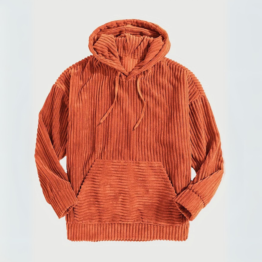 Einfarbiger Cord-Hoodie von Fudus