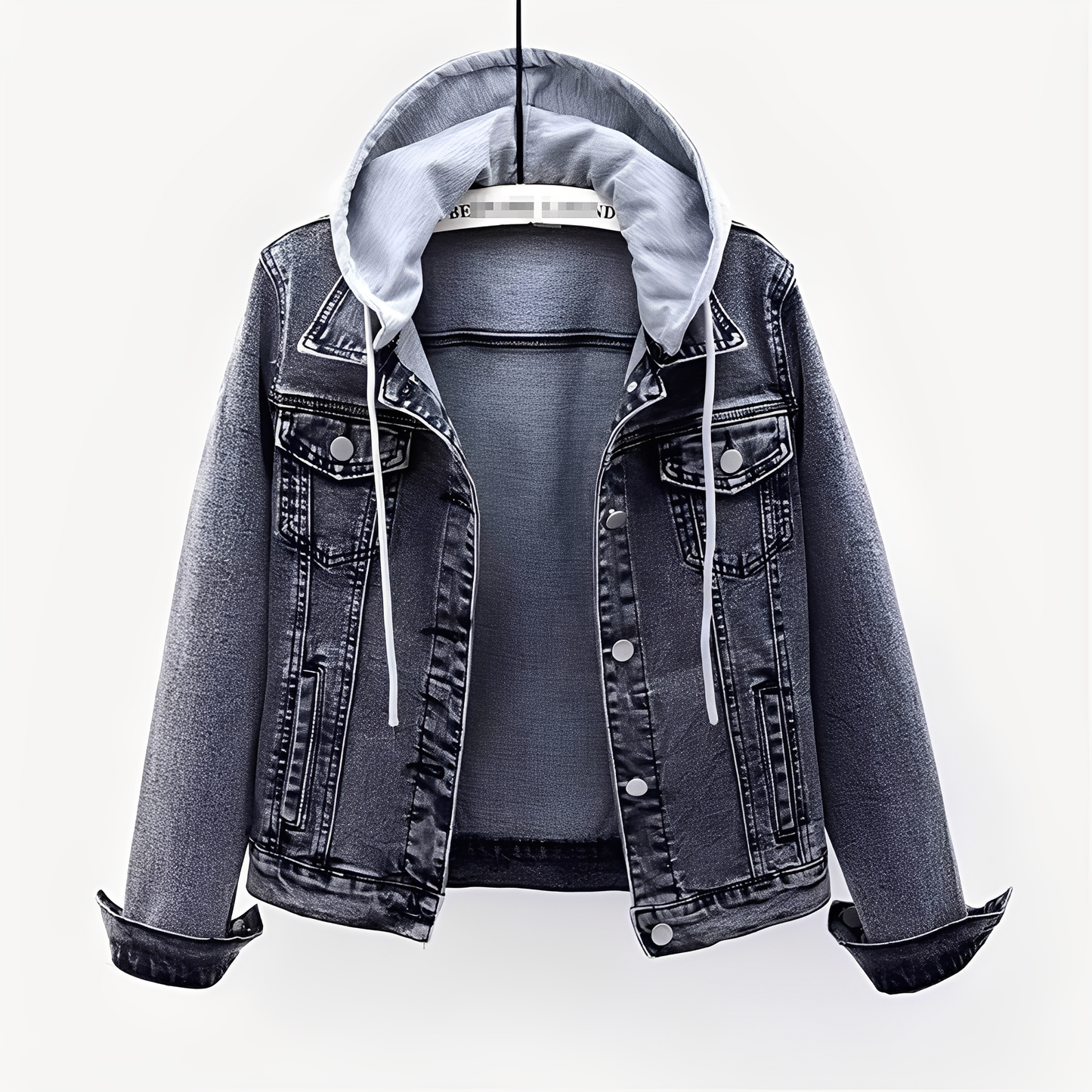 ModeGeist | Stilvolles Jeansjacke mit Kapuze für Frauen