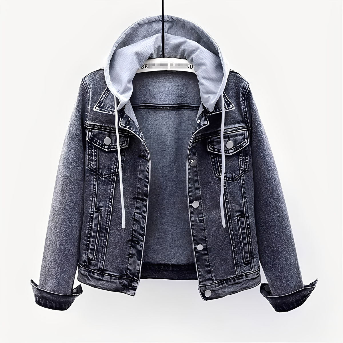 ModeGeist | Stilvolles Jeansjacke mit Kapuze für Frauen
