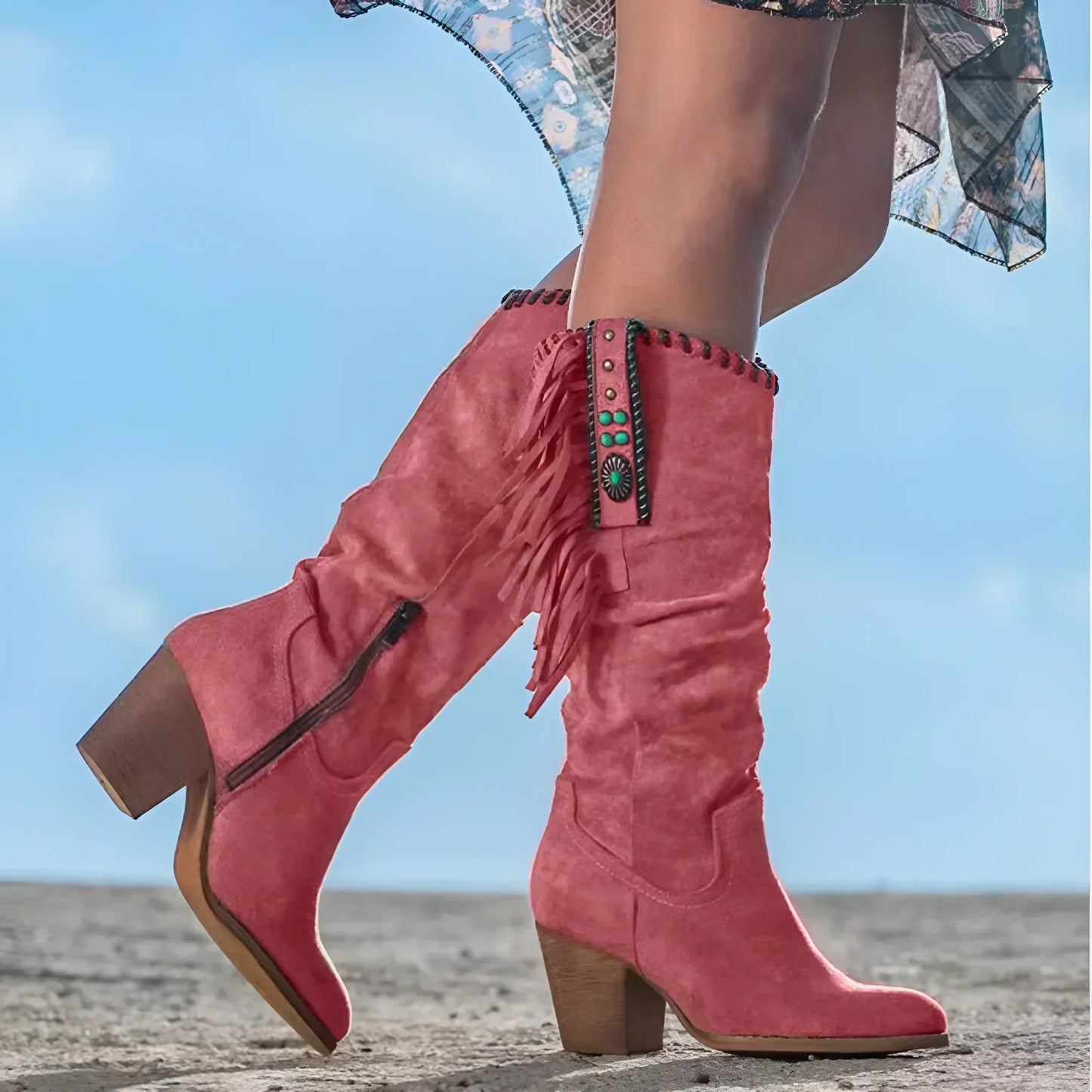 Damen-Cowboystiefel aus echtem Leder von Nathalie™