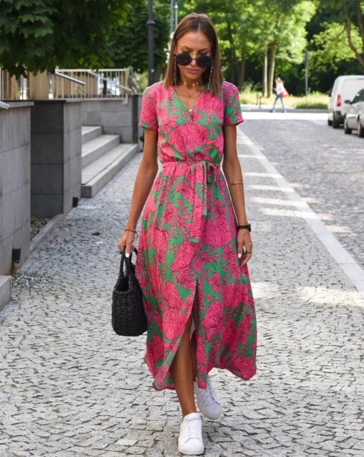 AMINAS Wickelkleid mit Print