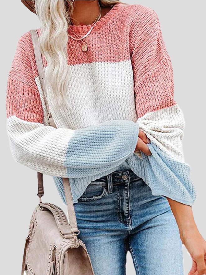 ModeGeist | Strickpullover mit Farbblock für lässigen Herbststil