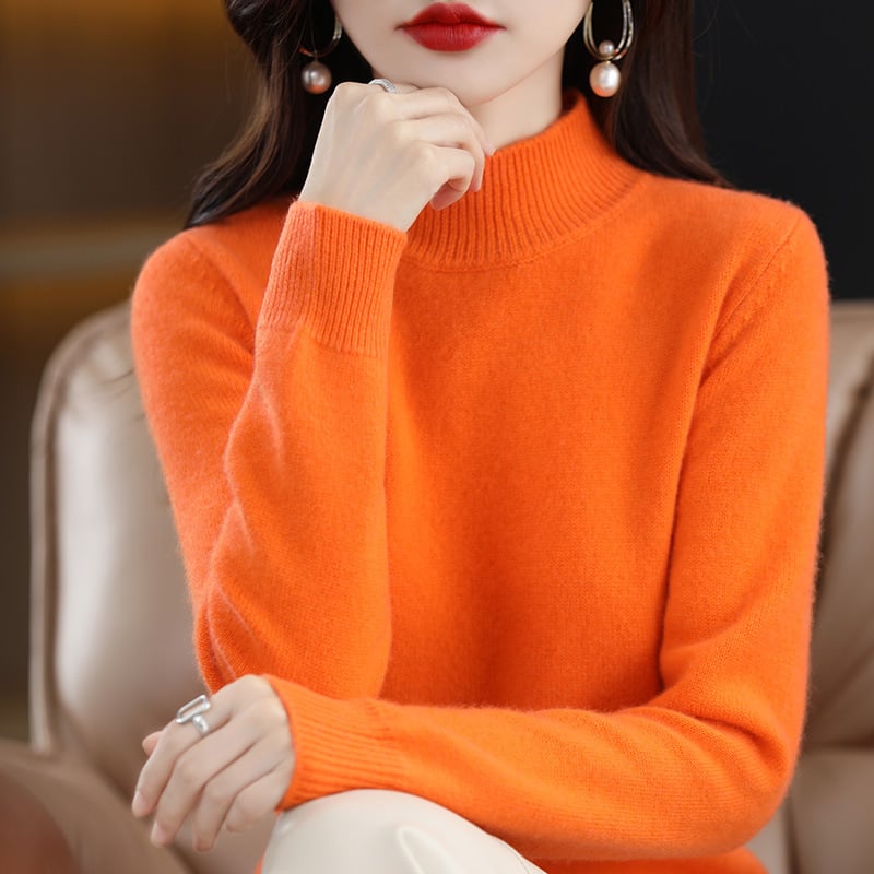 RAQUEL: Grobstrickpullover mit hohem Kragen
