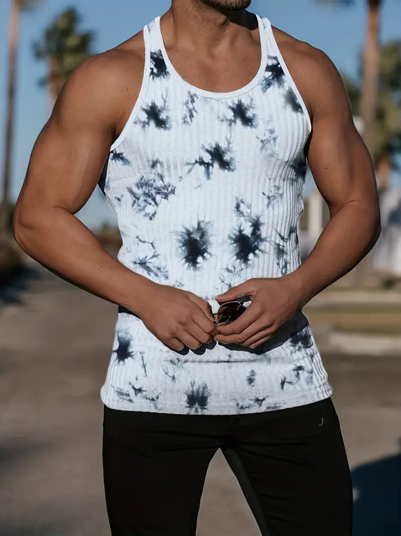 Herren-Rundhalsshirt, ärmelloses Body Fit Workout-Shirt