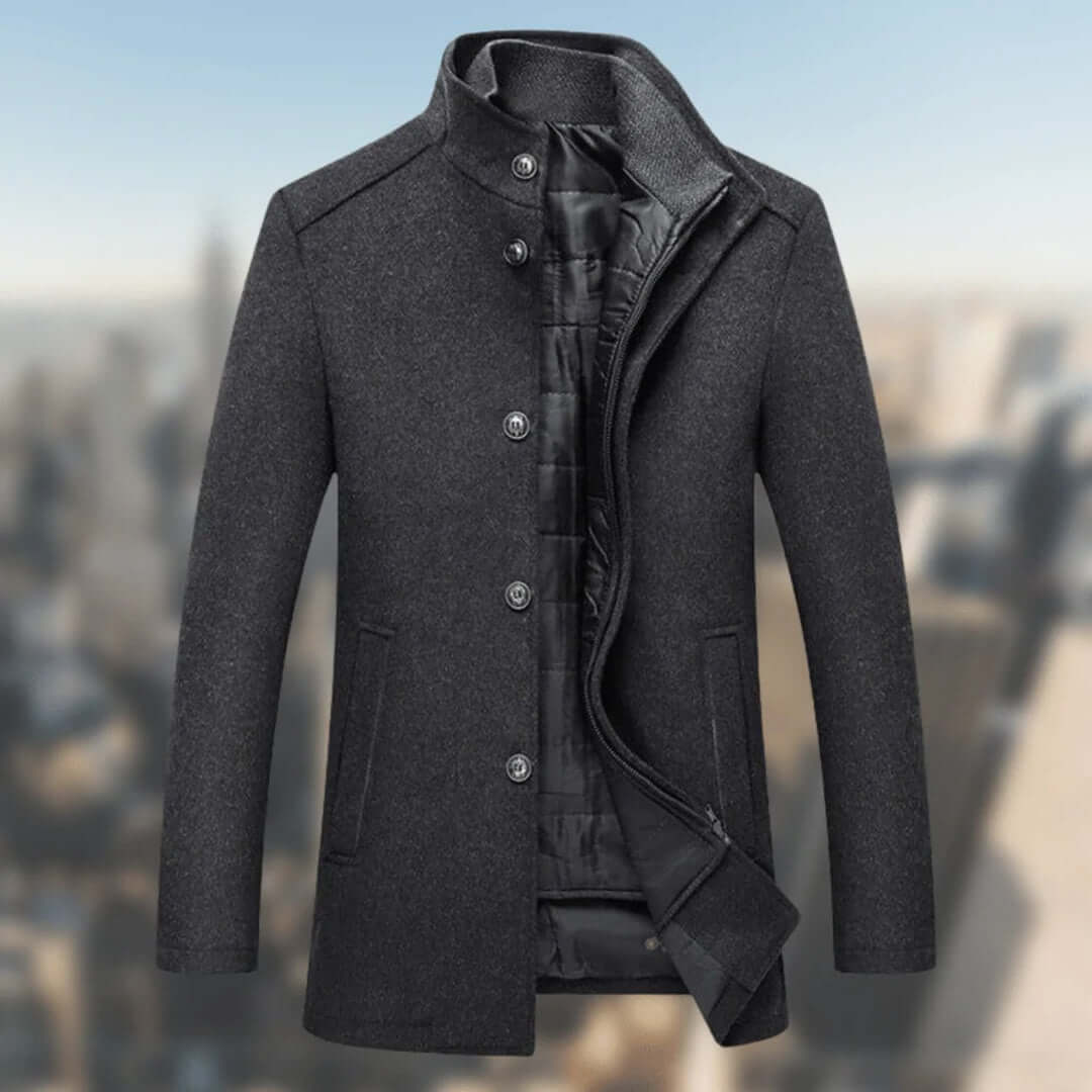 ModeGeist | Herren Warmer Wintermantel mit Stehkragen