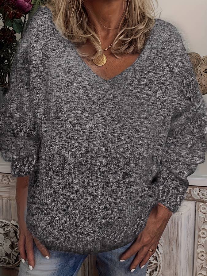 Großer Pullover mit V-Ausschnitt