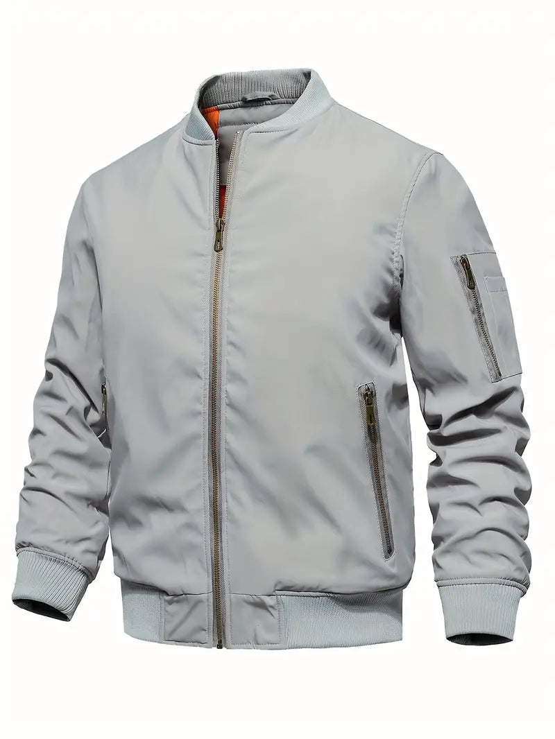 Männer Bomberjacke mit Taschen im klassischen Stil