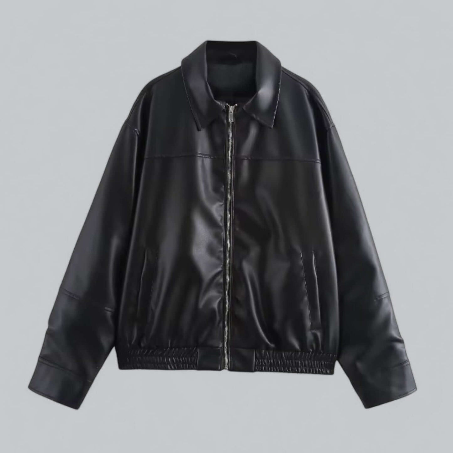 ModeGeist | Damen Vintage Stil Kunstlederjacke