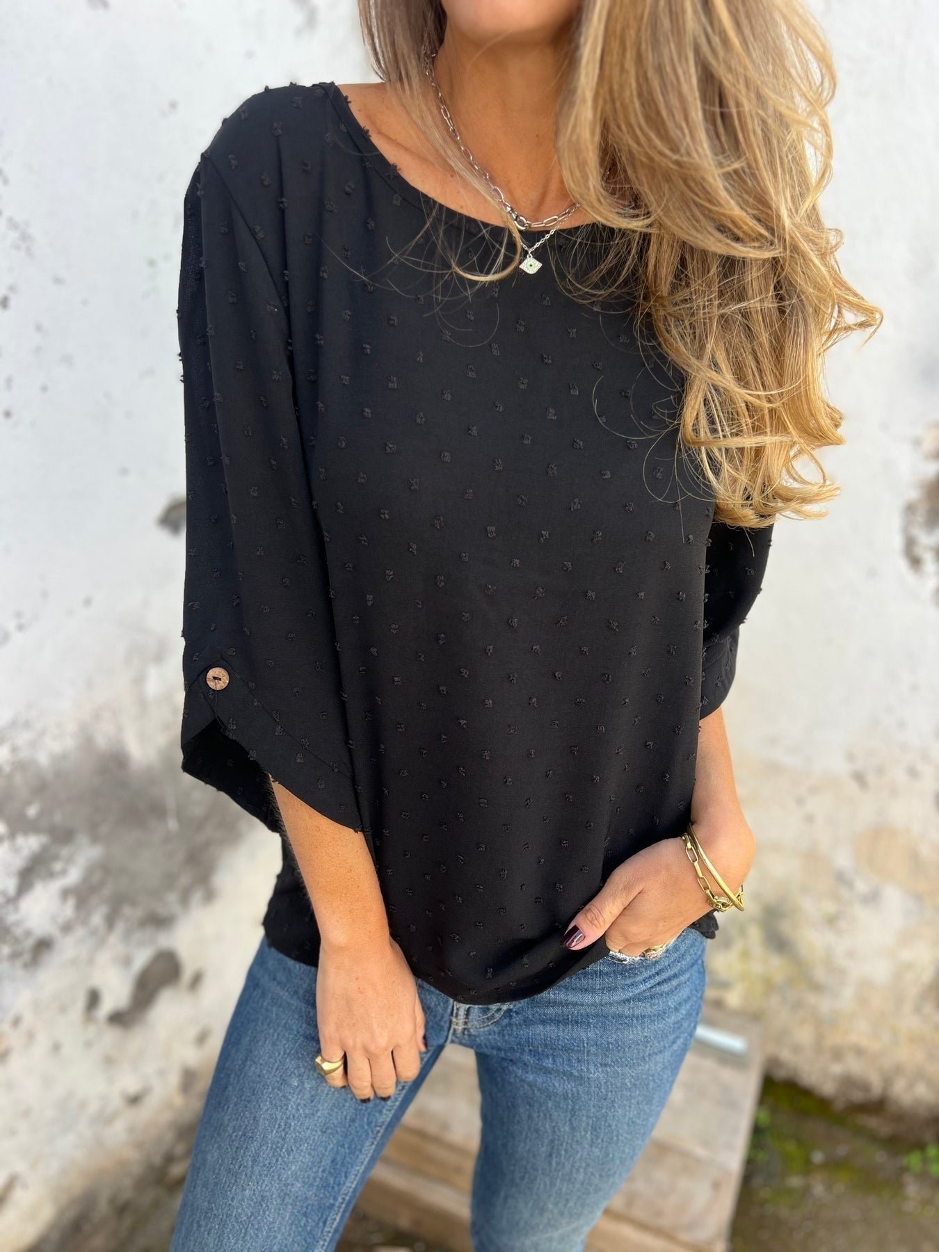BENEDICTE Bluse mit Ärmeln, locker geschnitten