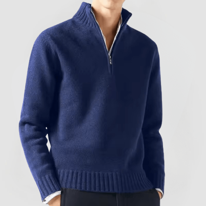 VENHUES Strickpullover mit Reißverschluss