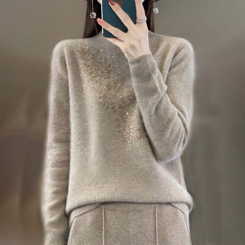 ModeGeist | Strickpullover Mit Zartem Blättermuster
