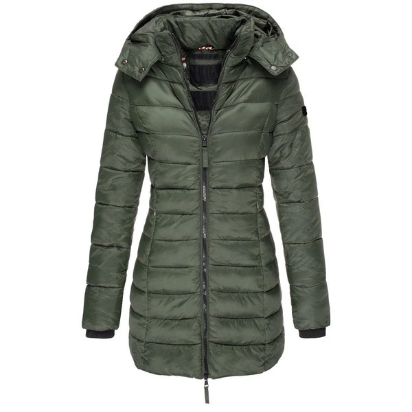 ModeGeist | Daunenjacke lang Kapuze Damen