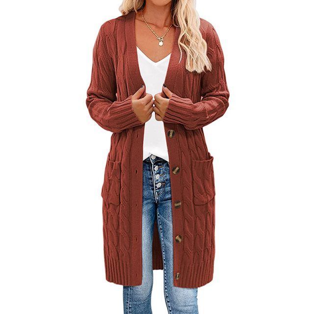 ModeGeist | Langes Wickel-Cardigan, gedreht, gestrickt und stilvoll