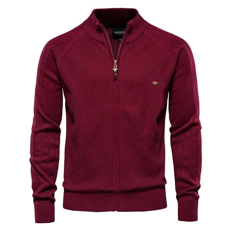 Herrenjacke mit Reißverschluss und Rundhals
