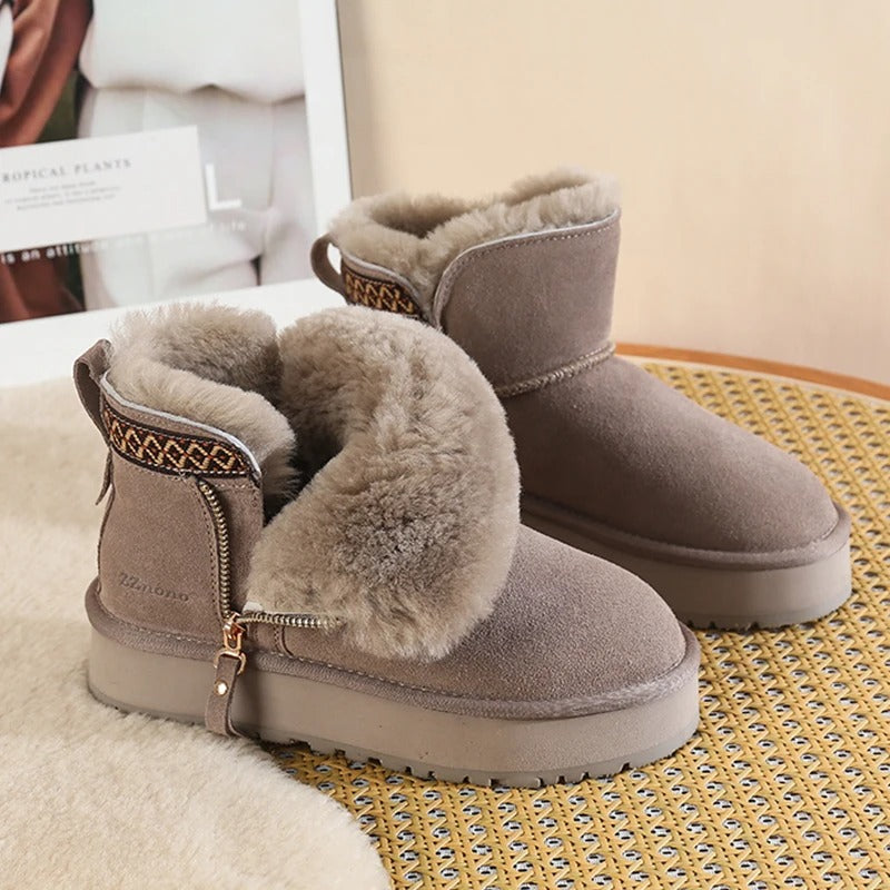 Kuschelige Woll-Schneestiefel in Wolkenoptik von Hildegard® für den Winter