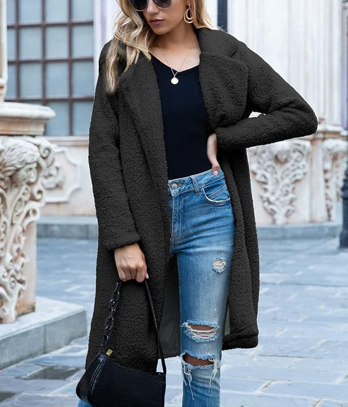 ModeGeist | lange Teddyjack Damen - warmer Winter Oversized Mantel