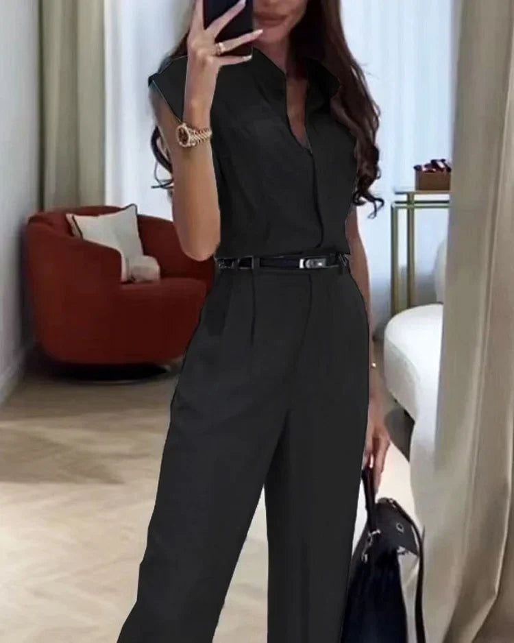 Edles Hemd-Hose-Ensemble in unifarbener Ausführung