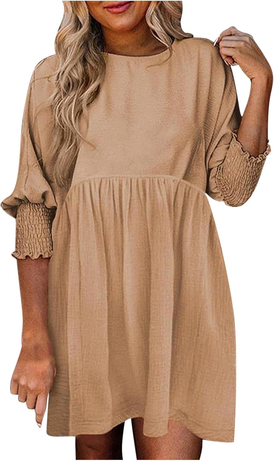 MODEGEIST Damen Sommerkleid Raffung Verstellbare Träger Leicht