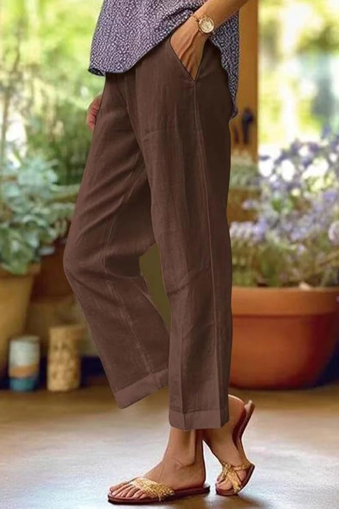 MODEGEIST Damen Sommerhose Leicht Atmungsaktiv Entspannte Passform