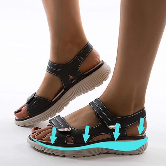 MODEGEIST Damen Sandalen Verstellbar Komfort Riemen