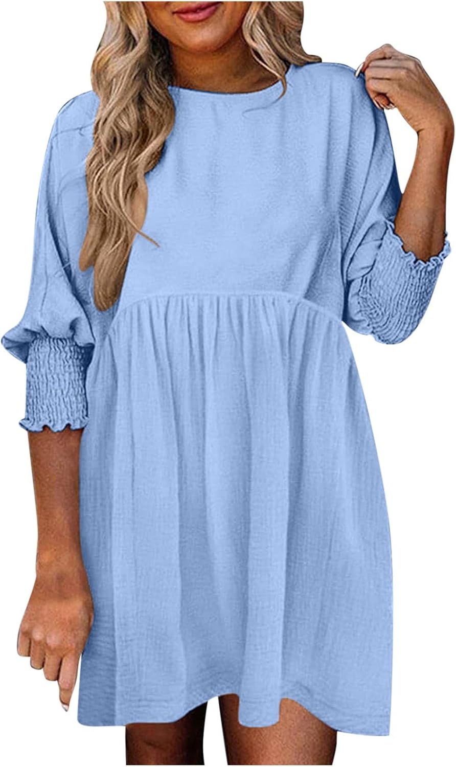 MODEGEIST Damen Sommerkleid Raffung Verstellbare Träger Leicht